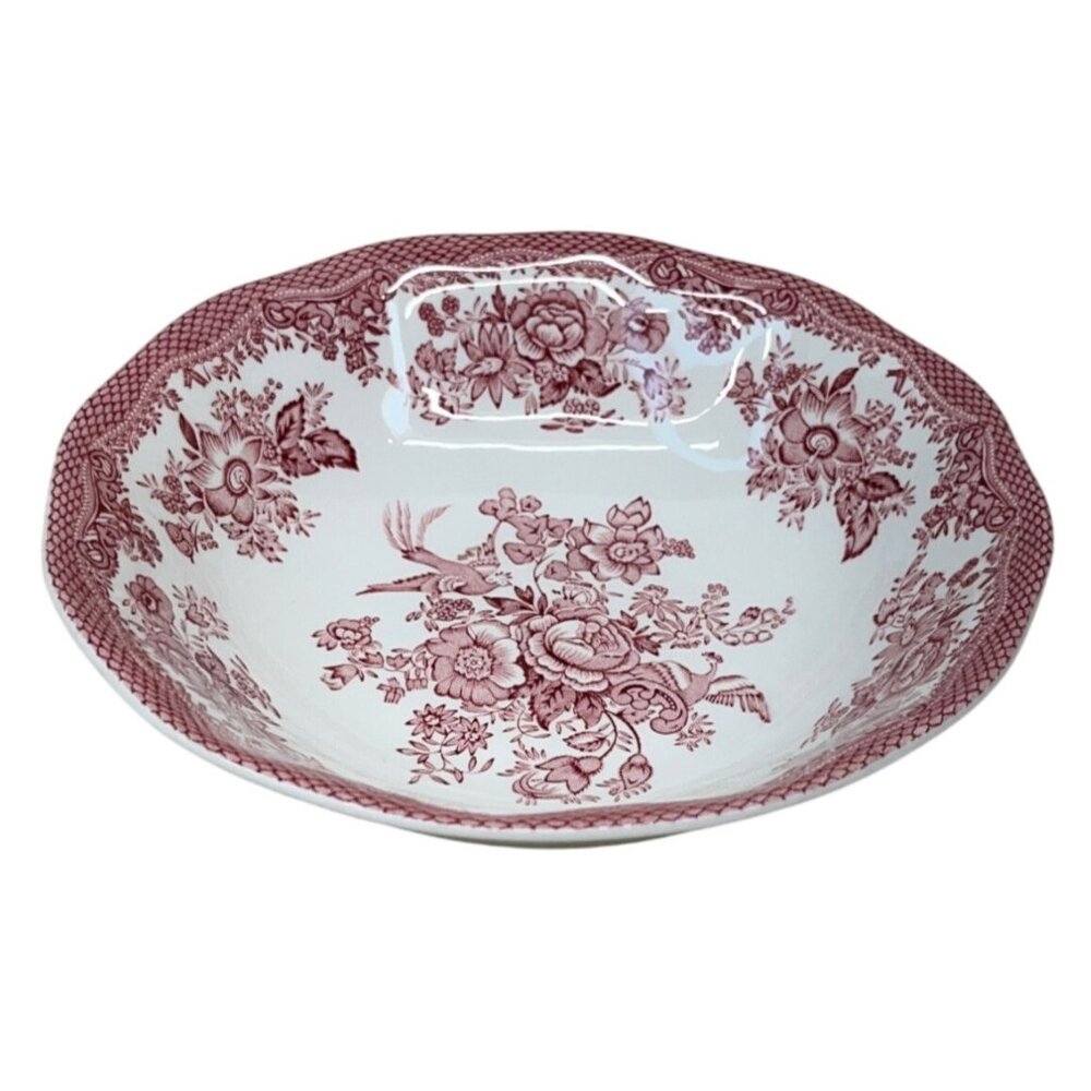 7 Red Parliament Premiere Original Manufacturers Asiatic Pheasants Cereal Bowls - Picture 9 of 13